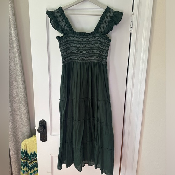 Hill House Ellie Nap Dress Green Shadow Stripe SMALL - Picture 2 of 4